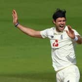 England bowler James Anderson appeals during the West Indies first innings at the Ageas Bowl. Picture: Stu Forster/Getty