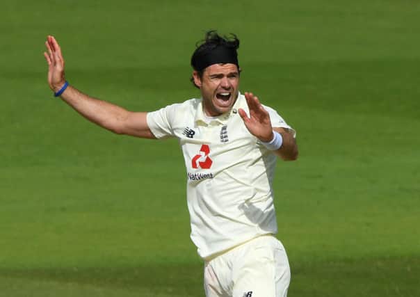 England bowler James Anderson appeals during the West Indies first innings at the Ageas Bowl. Picture: Stu Forster/Getty