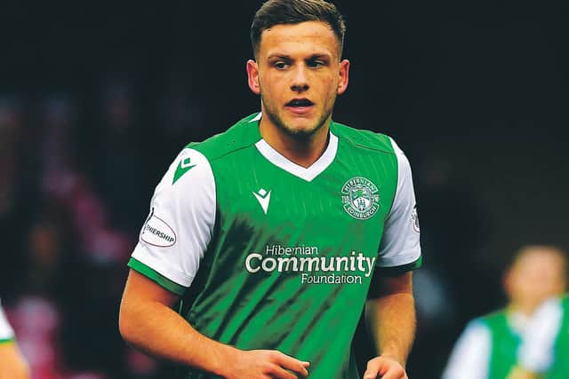 Hibernian's Jamie Gullan scored against St Mirren. Picture: Paul Devlin / SNS
