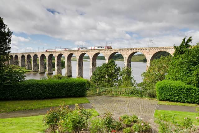 Royal Border Bridge from the scenic Tommy the Miller's (park) with view from the English side of the English, oh and maybe bits of the Scottish side too