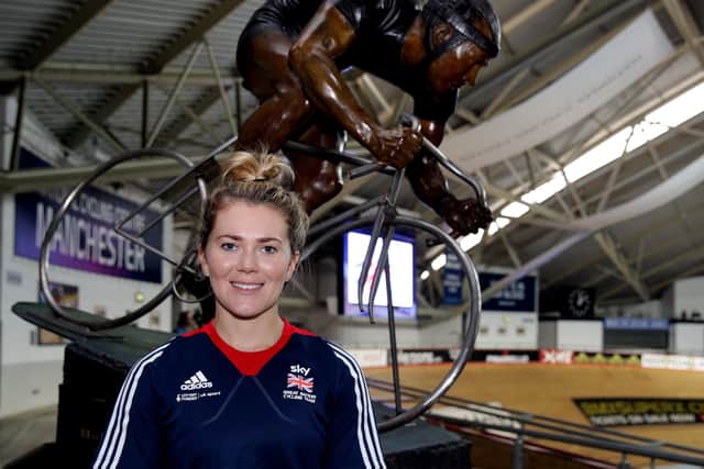 Jess Varnish at Manchester Velodrome when she was part of the British team before Rio 2016. Picture: Clint Hughes/Getty