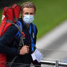 England captain Joe Root arrives for a net session at Emirates Old Trafford ahead of the second Test. Picture: Gareth Copley/Getty