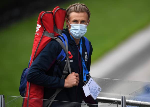 England captain Joe Root arrives for a net session at Emirates Old Trafford ahead of the second Test. Picture: Gareth Copley/Getty