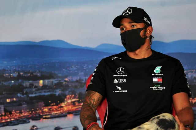 World Champion Lewis Hamilton during the drivers’ press conference in Budapest. Picture: xpbimages.com/AFP