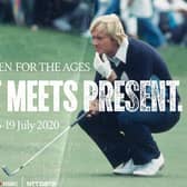 Tiger Woods and Jack Nicklaus line up their putts in The Open For The Ages.