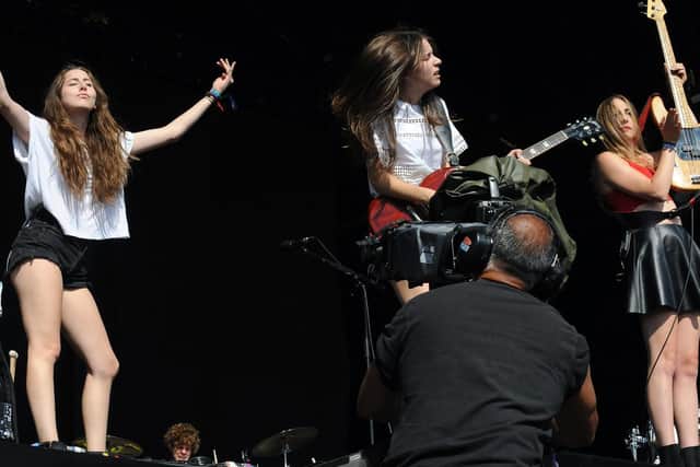 Alana, Danielle and Este take to the Main Stage at T in the Park 2014. Picture: Lisa Ferguson