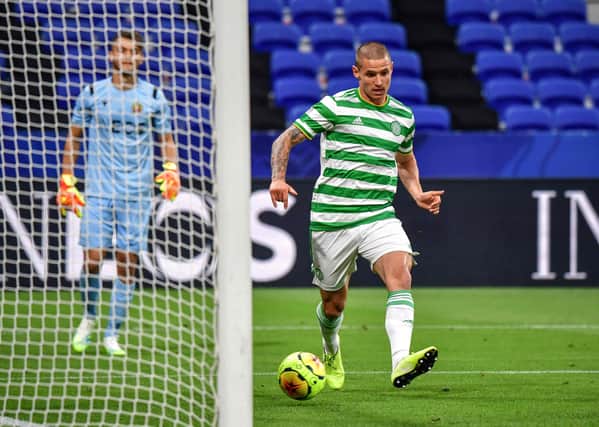 Patryk Klimala scored his first goal for Celtic against Nice. Picture: AFP via Getty Images