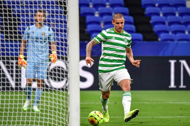 Patryk Klimala scored his first goal for Celtic against Nice. Picture: AFP via Getty Images