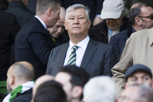 Celtic chief executive Peter Lawwell was voted on to the SPFL board at its remote agm. Picture: SNS.