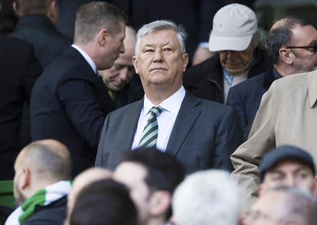 Celtic chief executive Peter Lawwell was voted on to the SPFL board at its remote agm. Picture: SNS.