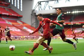 Andrew Robertson in action against Burnley earlier this month. Picture: Getty.