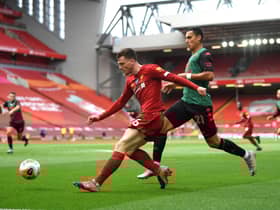 Andrew Robertson in action against Burnley earlier this month. Picture: Getty.