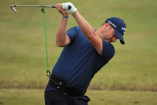 Marc Warren practises ahead of the Betfred British Masters at Close House Golf Club in Newcastle. Picture: Andrew Redington/Getty Images