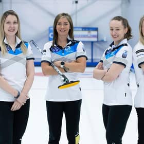 Eve Muirhead, second left, is eyeing European glory with her rink in Norway this November. Picture: Graeme Hart/Perthshire Picture Agency
