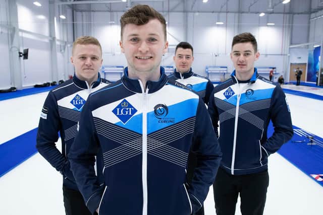 Team Mouat, from left, Bobby Lammie, Bruce Mouat, Hammy McMillan and Grant Hardie.
Picture: Graeme Hart/Perthshire Picture Agency