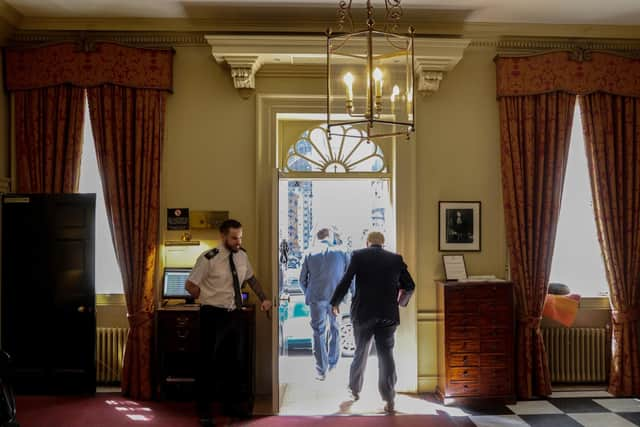 Prime Minister Boris Johnson leaves for PMQS. Picture: Andrew Parsons/No.10 Downing Street