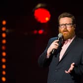Frankie Boyle performs at the Royal Albert Hall in London.