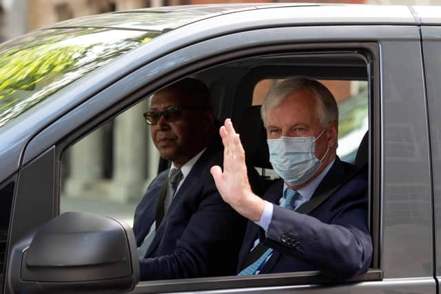 EU chief Brexit negotiator Michel Barnier wears a face mask as a precaution against the spread of coronavirus. Picture: Justin Tallis/AFP via Getty Images