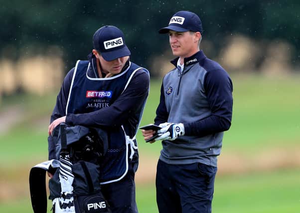 Calum Hill during the second round of the British Masters, where his younger brother Ian is caddying for him. Picture: Mike Egerton/PA Wire