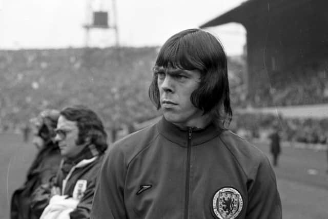 David Harvey, in Scotland gear, was said to have been voted the best goalkeeper at the 1974 World Cup finals. ‘But I didn’t get anything for it!’ he says. Picture: Alan Milligan