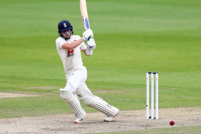 Ollie Pope plays a confident stroke to leg on day one of the third Test. Picture: Michael Steele/NMC Pool/PA Wire