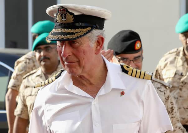 Prince Charles, the Prince of Wales, visits the Mina Salman Naval Support Facility. Picture: Chris Jackson/Getty Images