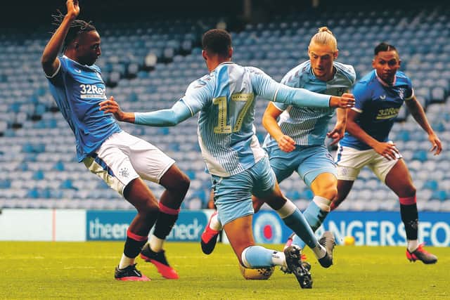 Rangers' Joe Aribo opens the scoring against Coventry City. Picture: Jane Barlow/PA Wire