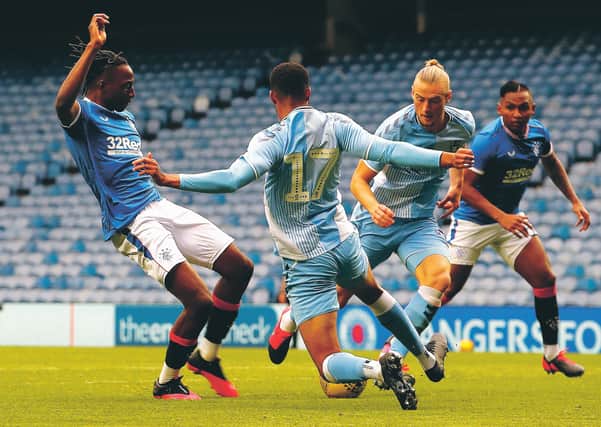 Rangers' Joe Aribo opens the scoring against Coventry City. Picture: Jane Barlow/PA Wire