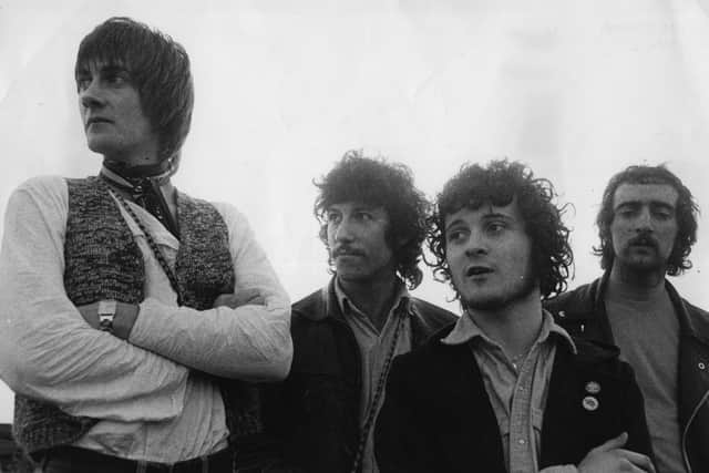 Mick Fleetwood, Peter Green, Jeremy Spencer and John McVie – Fleetwood Mac – pictured in 1968 as Albatross topped the charts (Picture: Keystone Features/Getty Images)