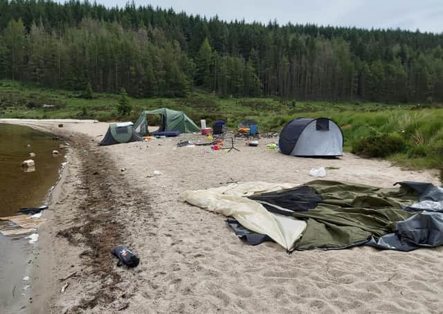 Abandoned tents in Loch Grannoch