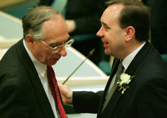Donald Dewar and Alex Salmond together at the opening of the Scottish Parliament in May 1999