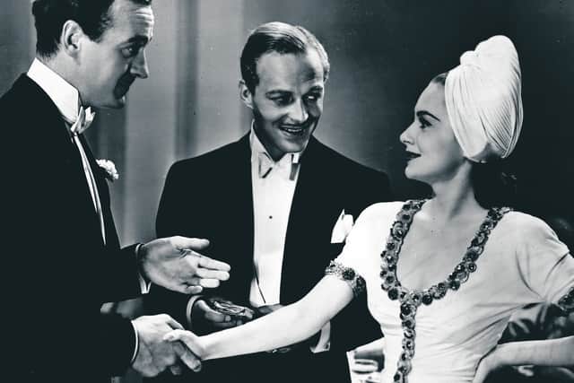 David Niven  stars with Olivia De Havilland and Douglas Walton in the Samuel Goldwyn film 'Raffles'