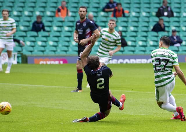 Winger Mohamed Elyounoussi scores to make it 2-0 against Ross County.