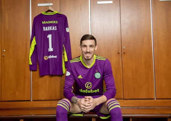 New Celtic keeper Vasilis Barkas gets to know the home dressing room. Picture: SNS Group