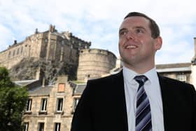 Scottish Conservative MP Douglas Ross in Edinburgh, after he confirmed he would stand for leader of the Scottish Conservatives