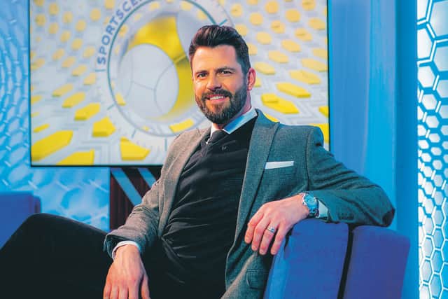 Steven Thompson gets ready to be the front man on Sportscene. Picture: Contributed