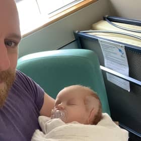 Matt Tildesley with his daughter Aurora-Grace