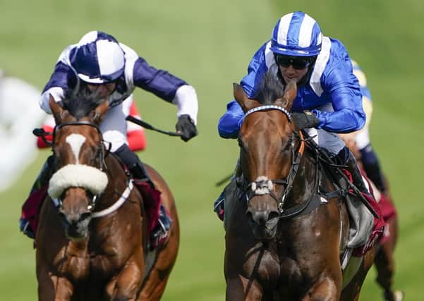 Battaash ridden by Jim Crowley, right, wins The King George Qatar Stakes at Goodwood. Picture: Alan Crowhurst/PA Wire