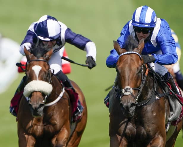 Battaash ridden by Jim Crowley, right, wins The King George Qatar Stakes at Goodwood. Picture: Alan Crowhurst/PA Wire