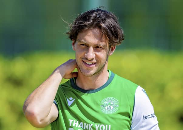 Joe Newell at a pre-match briefing at East Mains yesterday, ahead of today’s match with Kilmarnock. Picture: SNS.