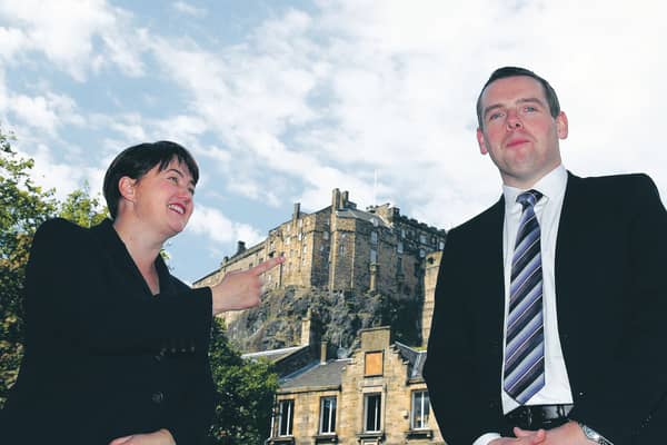 Former Scottish Conservative leader Ruth Davidson MSP alongside Scottish Conservative MP Douglas Ross