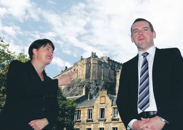 Former Scottish Conservative leader Ruth Davidson MSP alongside Scottish Conservative MP Douglas Ross