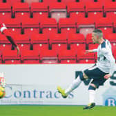 Rangers' Ryan Kent sweeps home the only goal of the game at Pittodrie. Picture: Andrew Milligan/Getty Images