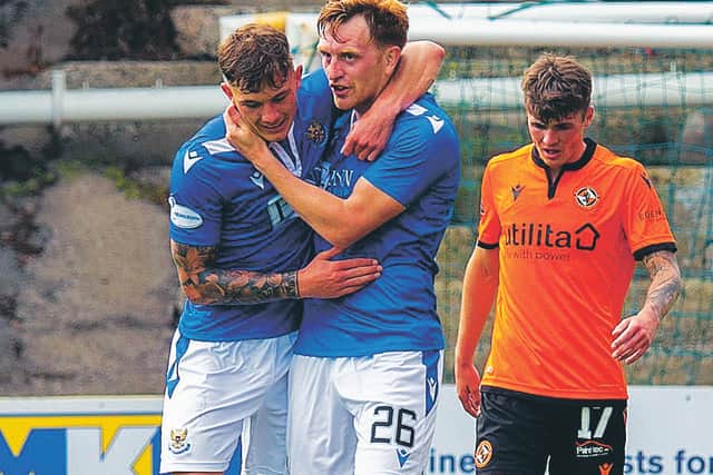 St Johnstone's Liam Craig, right, celebrates his goal with Calum Hendry. Picture: Ross Parker/SNS