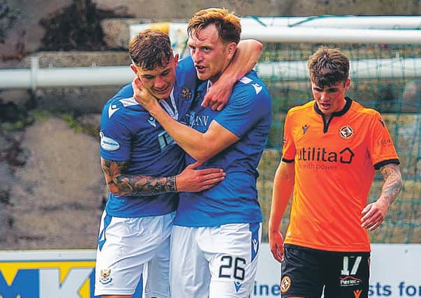 St Johnstone's Liam Craig, right, celebrates his goal with Calum Hendry. Picture: Ross Parker/SNS
