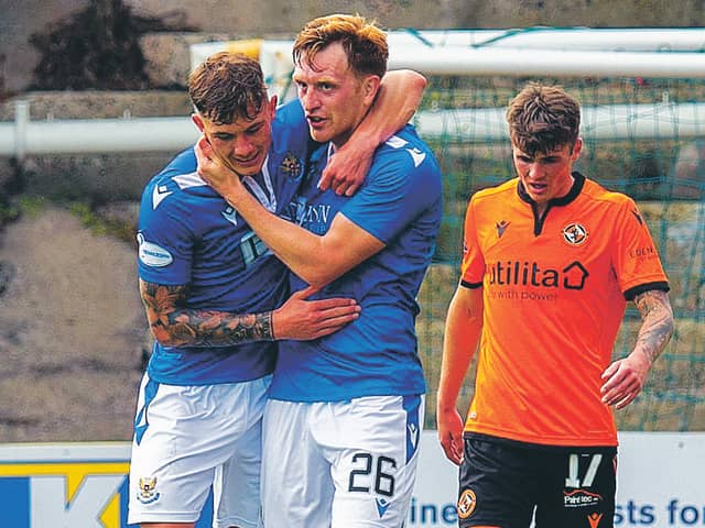 St Johnstone's Liam Craig, right, celebrates his goal with Calum Hendry. Picture: Ross Parker/SNS