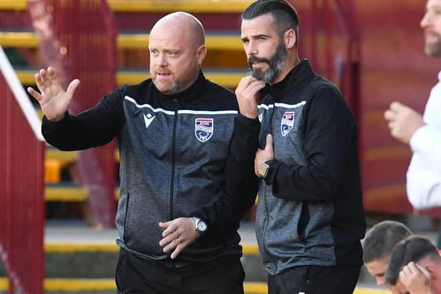 The ambition for Ross County co-managers Steve Ferguson, left, and Stuart Kettlewell is no longer simply to survive in the Premiership. Picture: SNS.