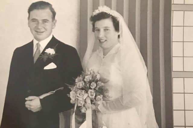 Andy and Margaret Davidson on their wedding day in 1955.