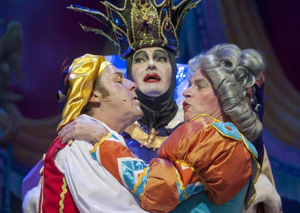 Allan Stewart, Andy Gray and Grant Scott – Edinburgh’s very own panto legends – in Snow White at the King’s Theatre