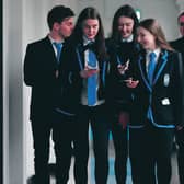 Students at Lourdes Secondary School, Glasgow